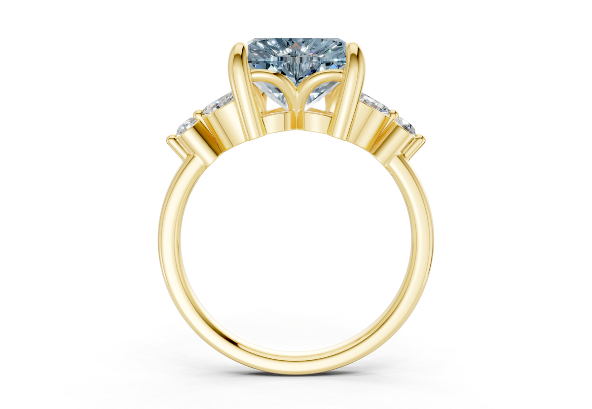 Elysium Blue Diamond Accent Heart Cut 1.9mm Engagement Ring