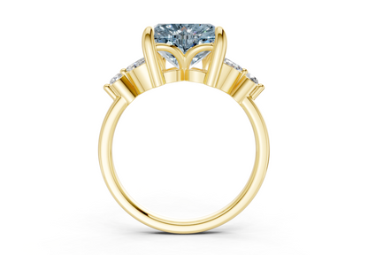 Elysium Blue Diamond Accent Heart Cut 1.9mm Engagement Ring