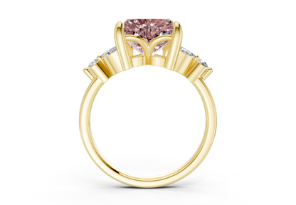 Elysium Pink Diamond Accent Heart Cut 1.9mm Engagement Ring