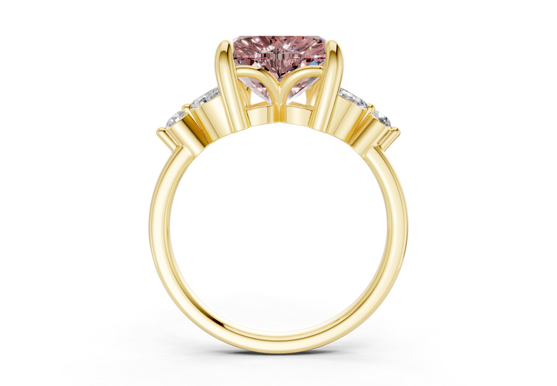 Elysium Pink Diamond Accent Heart Cut 1.9mm Engagement Ring