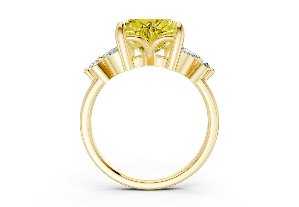 Elysium Yellow Diamond Accent Heart Cut 1.9mm Engagement Ring