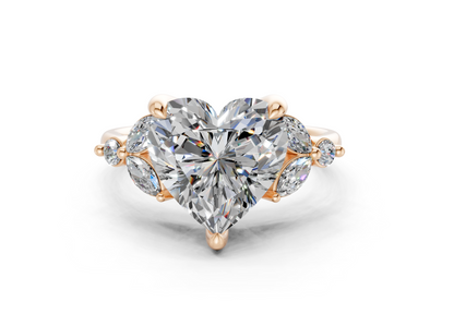 Elysium Diamond Accent Heart Cut 1.9mm Engagement Ring