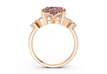 Elysium Pink Diamond Accent Heart Cut 1.9mm Engagement Ring