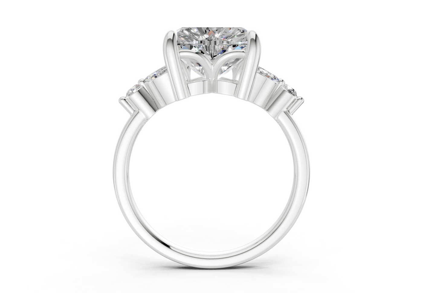 Elysium Diamond Accent Heart Cut 1.9mm Engagement Ring