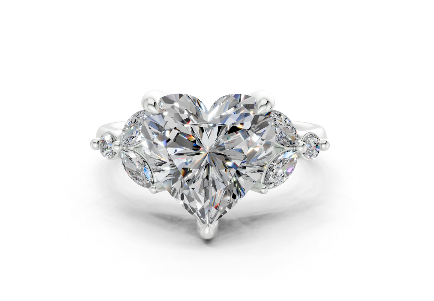 Elysium Diamond Accent Heart Cut 1.9mm Engagement Ring
