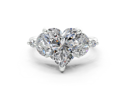 Elysium Diamond Accent Heart Cut 1.9mm Engagement Ring
