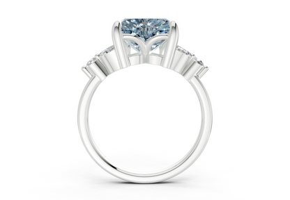 Elysium Blue Diamond Accent Heart Cut 1.9mm Engagement Ring