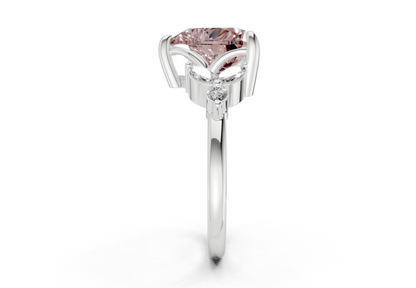 Elysium Pink Diamond Accent Heart Cut 1.9mm Engagement Ring