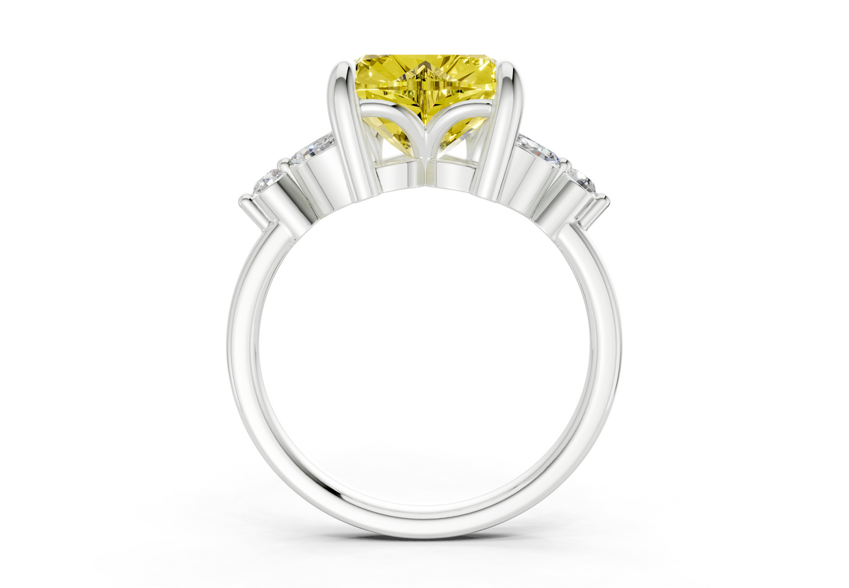Elysium Yellow Diamond Accent Heart Cut 1.9mm Engagement Ring