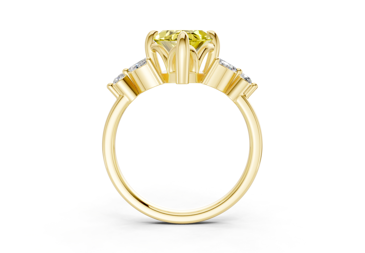 Elysium Yellow Diamond Accent Marquise Cut 1.9mm Engagement Ring