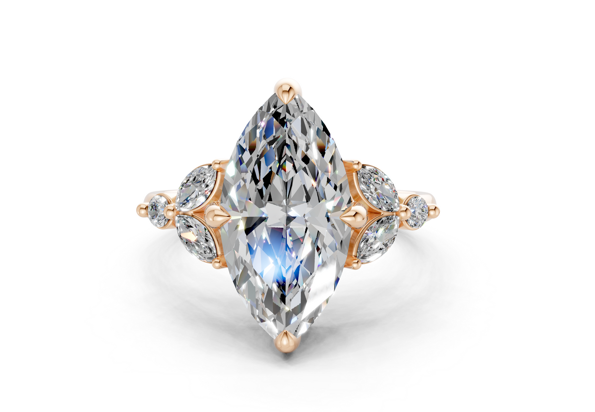Elysium Diamond Accent Marquise Cut 1.9mm Engagement Ring