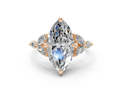 Elysium Diamond Accent Marquise Cut 1.9mm Engagement Ring