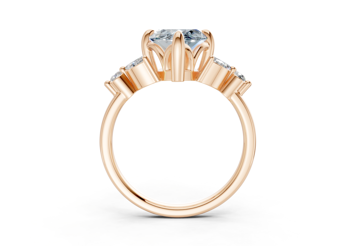 Elysium Blue Diamond Accent Marquise Cut 1.9mm Engagement Ring