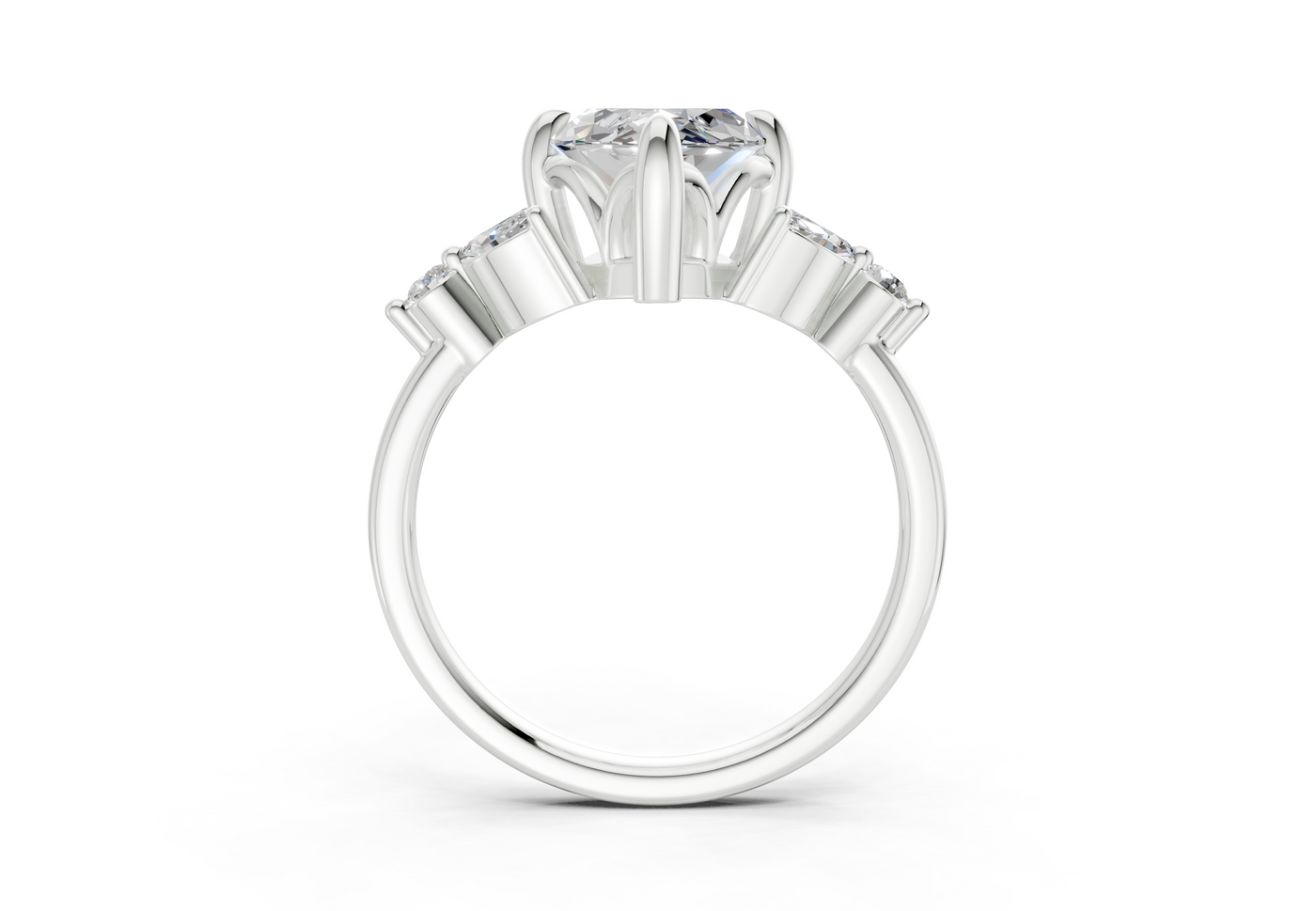 Elysium Diamond Accent Marquise Cut 1.9mm Engagement Ring