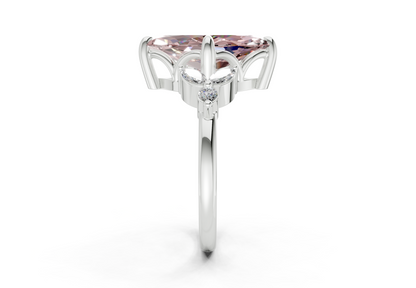 Elysium Pink Diamond Accent Marquise Cut 1.9mm Engagement Ring