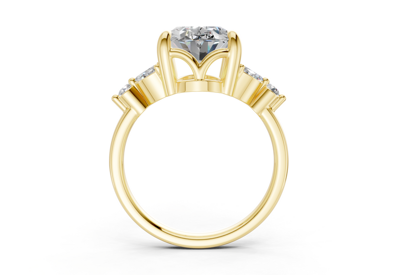 Elysium Diamond Accent Oval Cut 1.9mm Engagement Ring