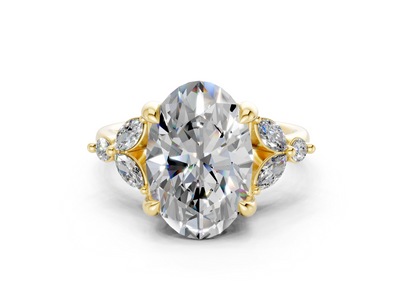 Elysium Diamond Accent Oval Cut 1.9mm Engagement Ring