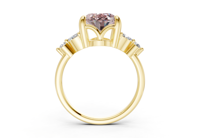 Elysium Pink Diamond Accent Oval Cut 1.9mm Engagement Ring