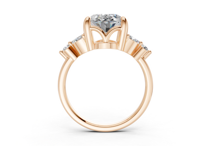 Elysium Diamond Accent Oval Cut 1.9mm Engagement Ring