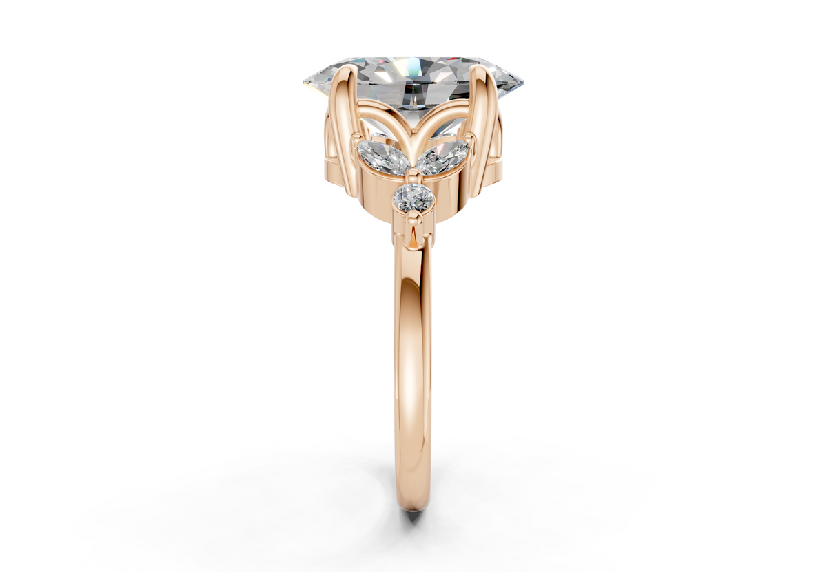 Elysium Diamond Accent Oval Cut 1.9mm Engagement Ring