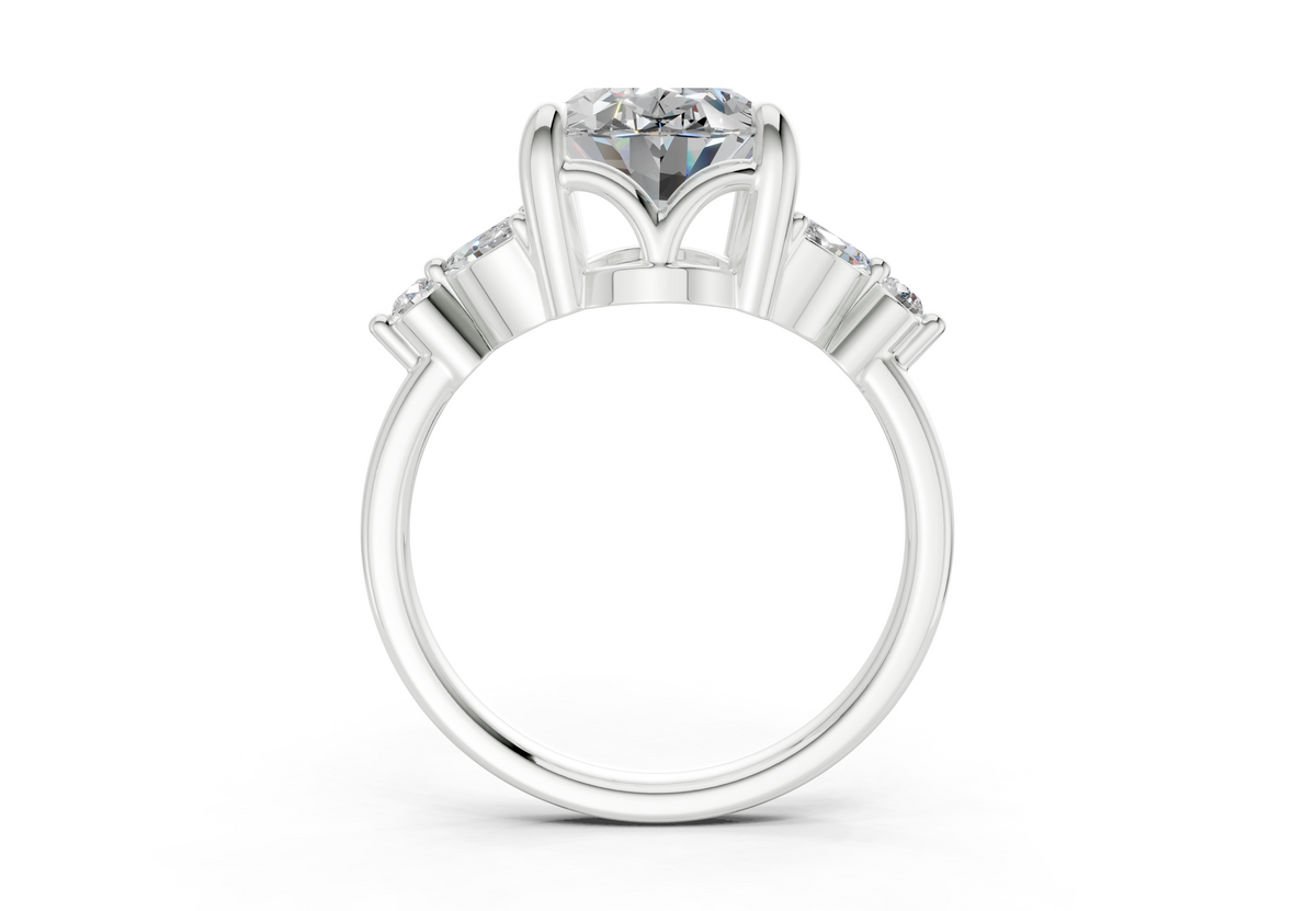 Elysium Diamond Accent Oval Cut 1.9mm Engagement Ring
