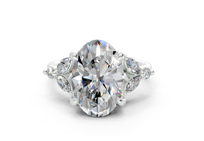 Elysium Diamond Accent Oval Cut 1.9mm Engagement Ring