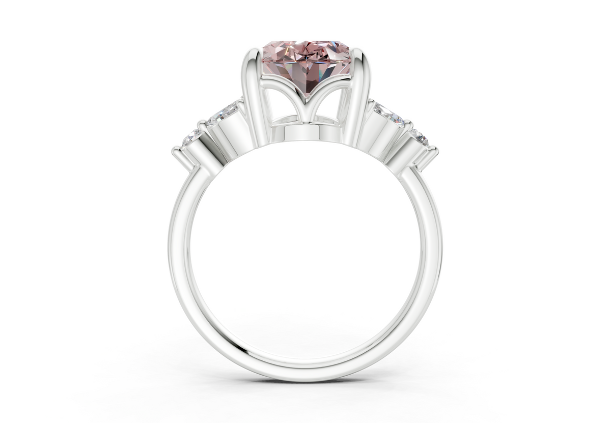 Elysium Pink Diamond Accent Oval Cut 1.9mm Engagement Ring
