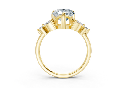 Elysium Blue Diamond Accent Pear Cut 1.9mm Engagement Ring