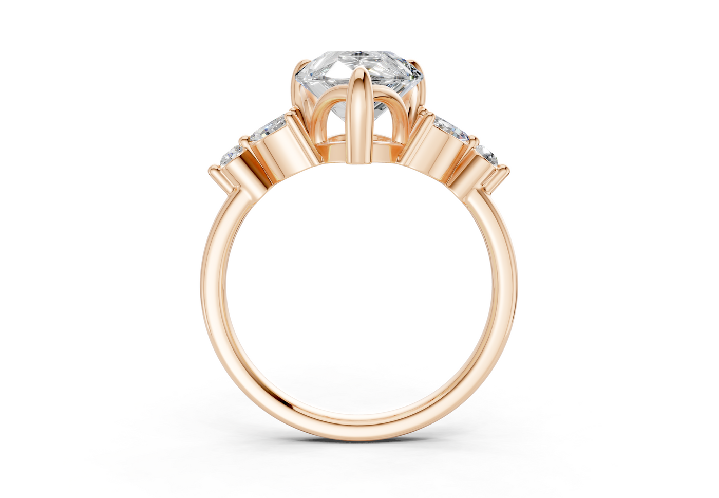 Elysium Diamond Accent Pear Cut 1.9mm Engagement Ring