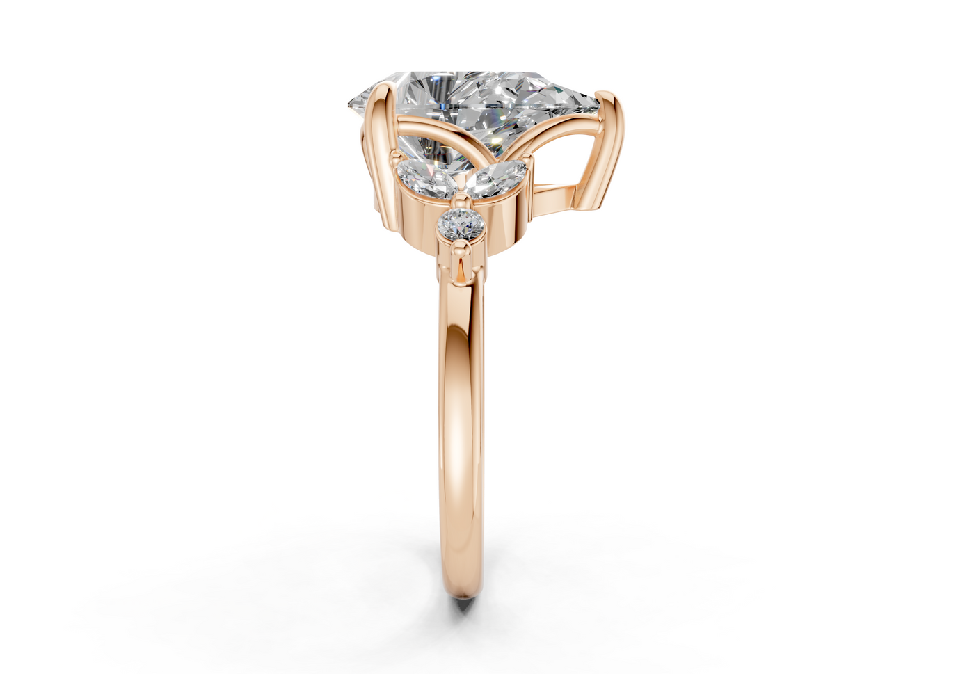 Elysium Diamond Accent Pear Cut 1.9mm Engagement Ring