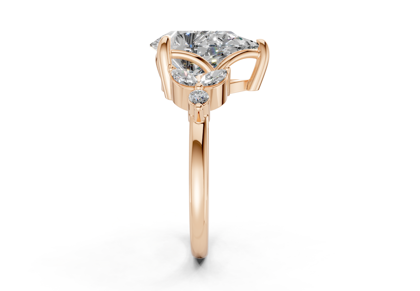Elysium Diamond Accent Pear Cut 1.9mm Engagement Ring