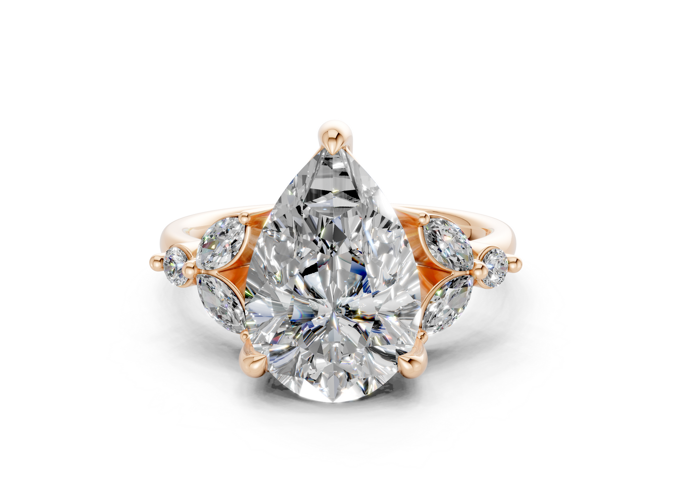 Elysium Diamond Accent Pear Cut 1.9mm Engagement Ring