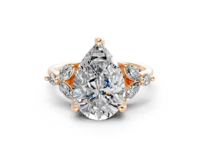 Elysium Diamond Accent Pear Cut 1.9mm Engagement Ring