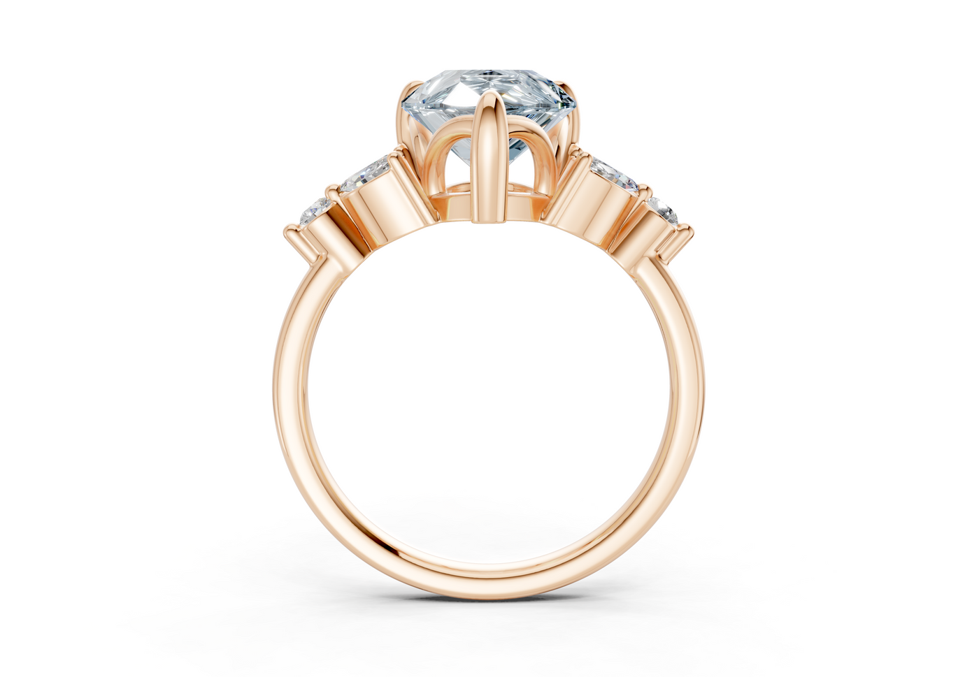 Elysium Blue Diamond Accent Pear Cut 1.9mm Engagement Ring