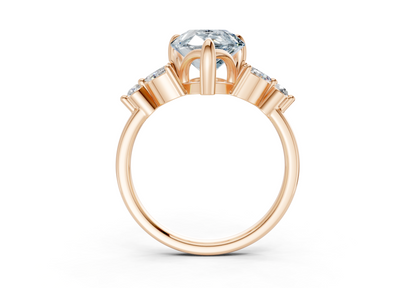 Elysium Blue Diamond Accent Pear Cut 1.9mm Engagement Ring