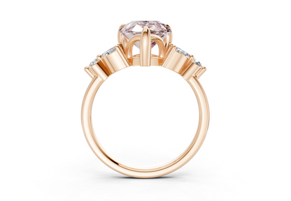 Elysium Pink Diamond Accent Pear Cut 1.9mm Engagement Ring