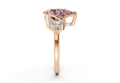 Elysium Pink Diamond Accent Pear Cut 1.9mm Engagement Ring