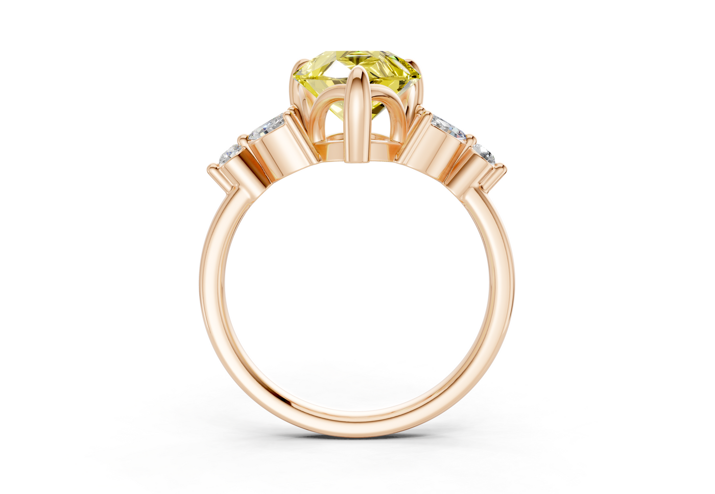 Elysium Yellow Diamond Accent Pear Cut 1.9mm Engagement Ring