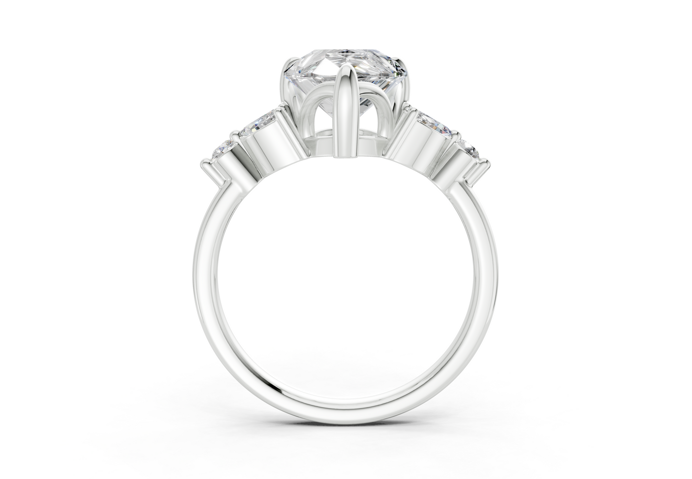 Elysium Diamond Accent Pear Cut 1.9mm Engagement Ring