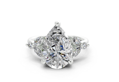 Elysium Diamond Accent Pear Cut 1.9mm Engagement Ring