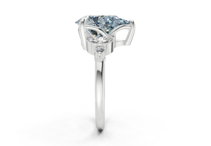 Elysium Blue Diamond Accent Pear Cut 1.9mm Engagement Ring