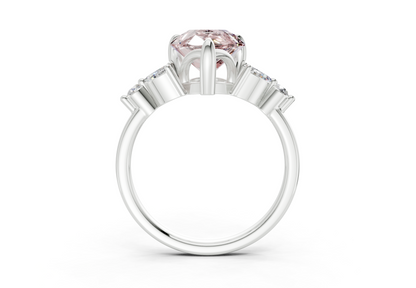 Elysium Pink Diamond Accent Pear Cut 1.9mm Engagement Ring