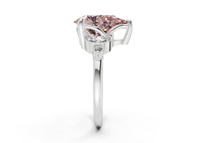 Elysium Pink Diamond Accent Pear Cut 1.9mm Engagement Ring