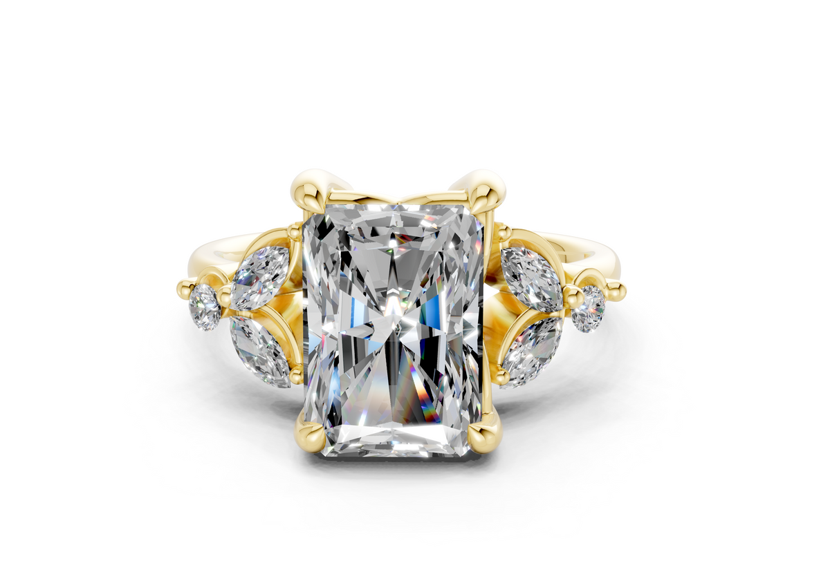Elysium Diamond Accent Radiant Cut 1.9mm Engagement Ring