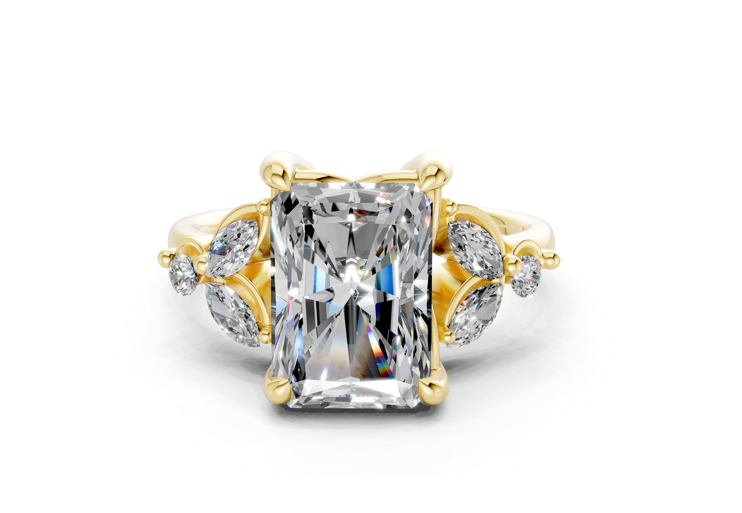 Elysium Diamond Accent Radiant Cut 1.9mm Engagement Ring