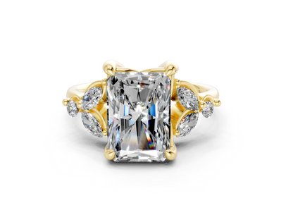 Elysium Diamond Accent Radiant Cut 1.9mm Engagement Ring