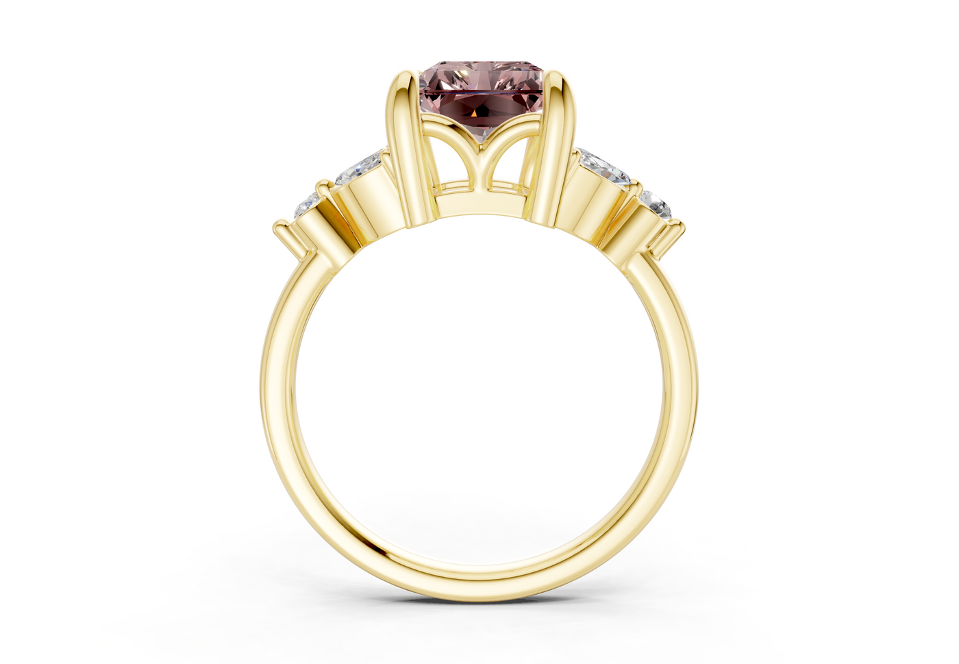 Elysium Pink Diamond Accent Radiant Cut 1.9mm Engagement Ring