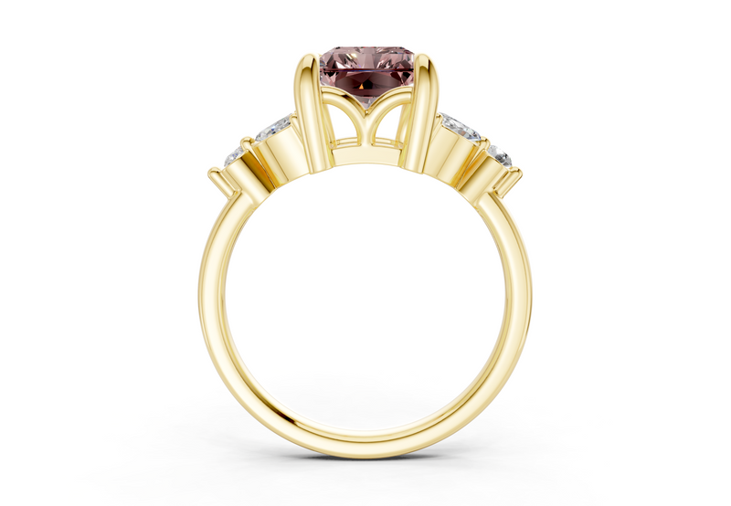 Elysium Pink Diamond Accent Radiant Cut 1.9mm Engagement Ring
