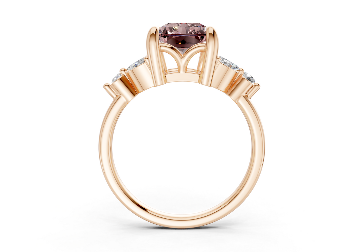 Elysium Pink Diamond Accent Radiant Cut 1.9mm Engagement Ring