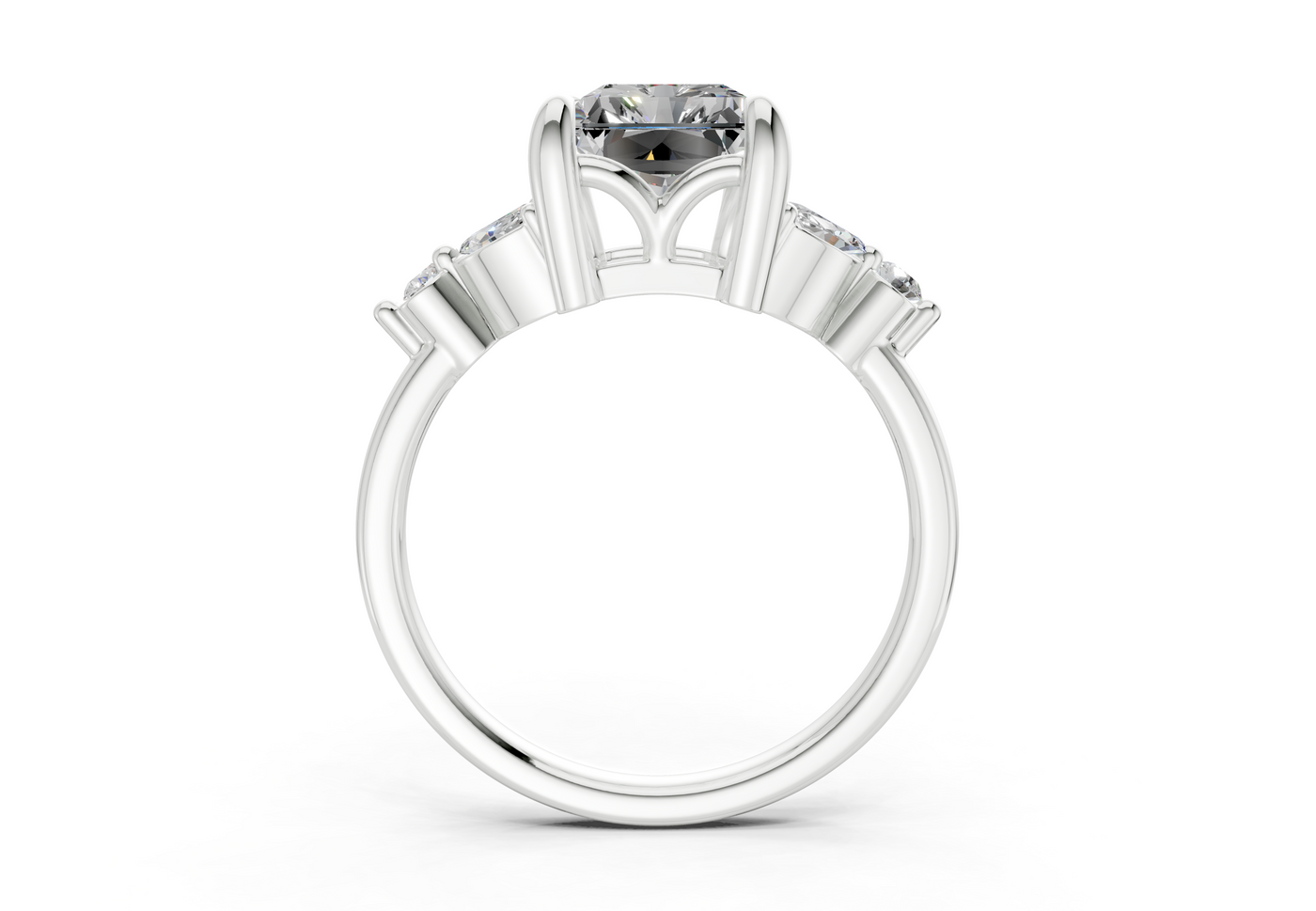 Elysium Diamond Accent Radiant Cut 1.9mm Engagement Ring